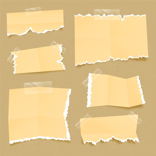 Free vector collection of realistic torn paper