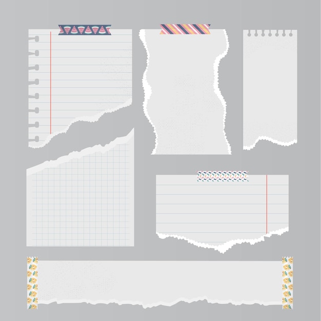 Free vector collection of realistic torn paper