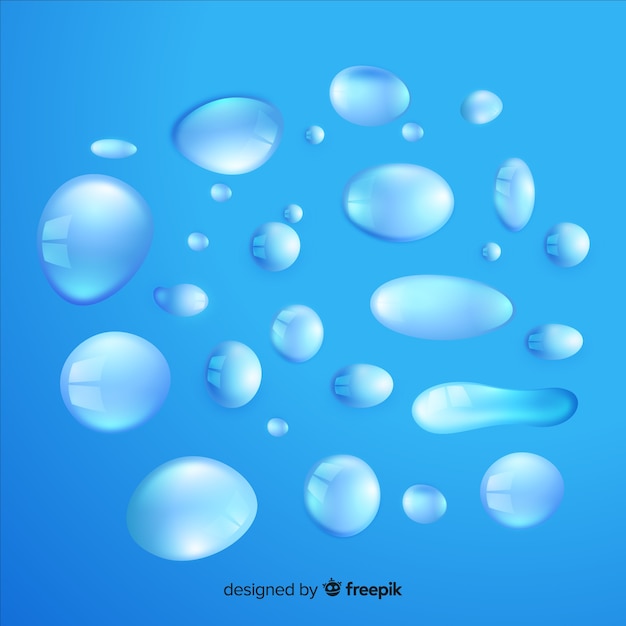 Collection of realistic water drops