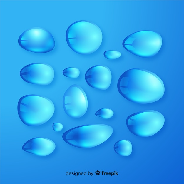 Collection of realistic water drops