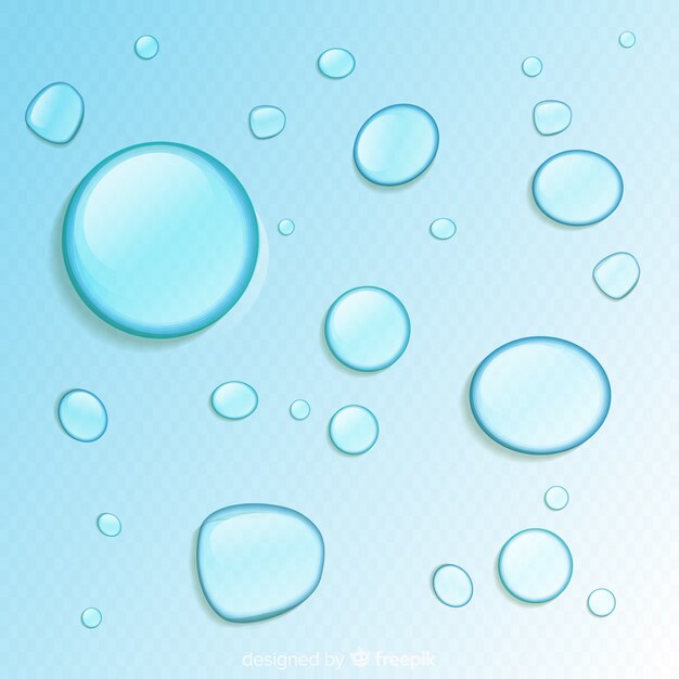 Collection of realistic water drops