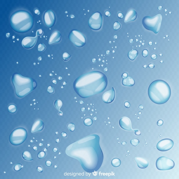 Free vector collection of realistic water drops