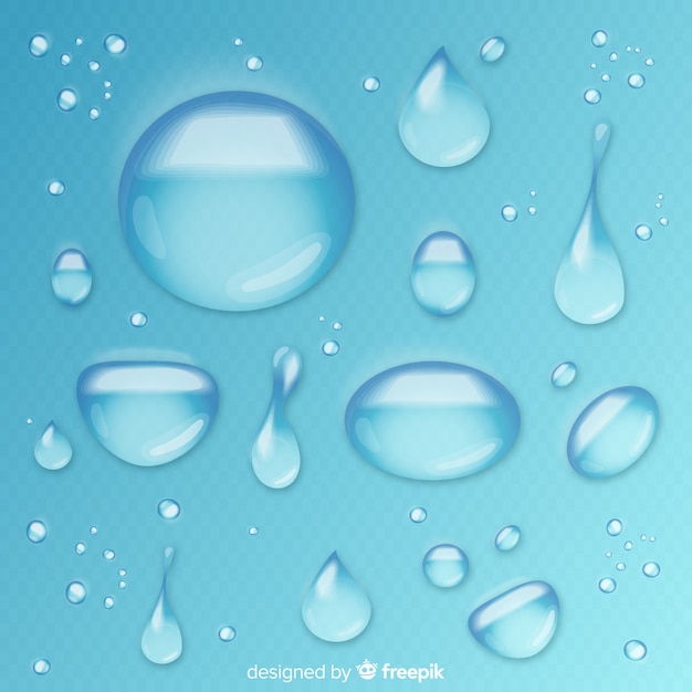 Free vector collection of realistic water drops