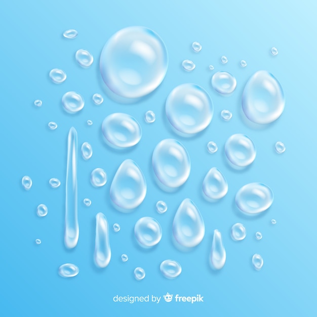 Collection of realistic water drops