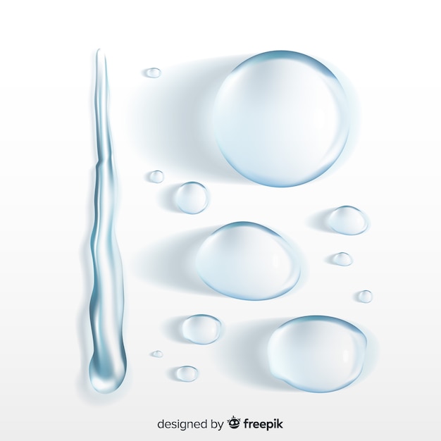 Free vector collection of realistic water drops