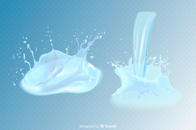 Collection of realistic water splashes