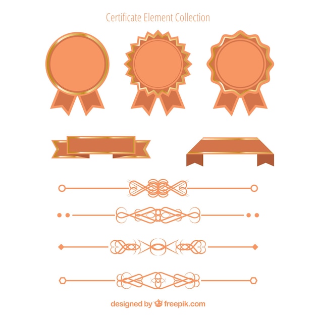 Free vector collection of red certificate elements