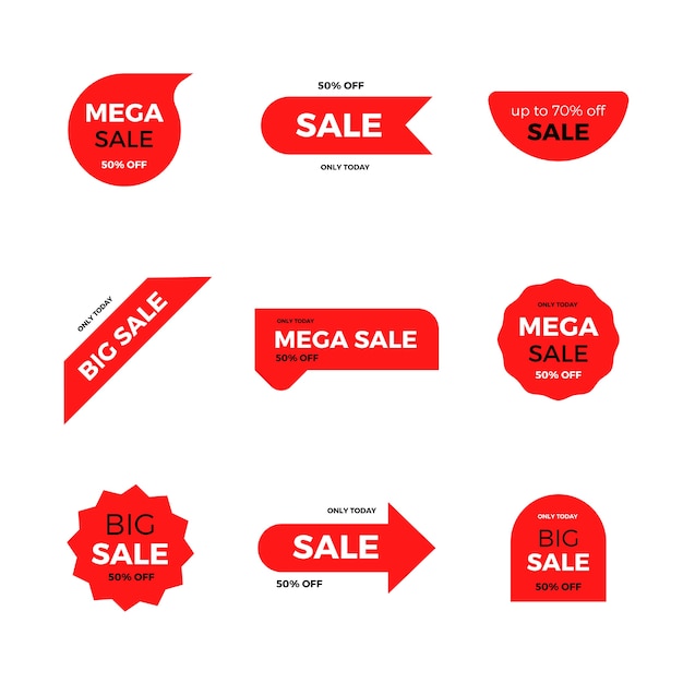 Collection of red sales label