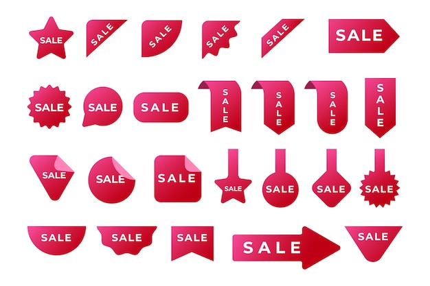 Free vector collection of red sales label