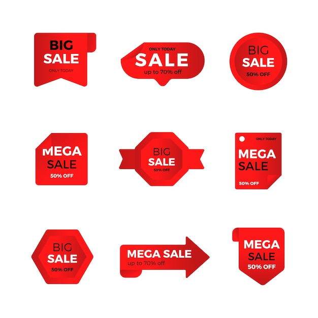 Free vector collection of red sales label