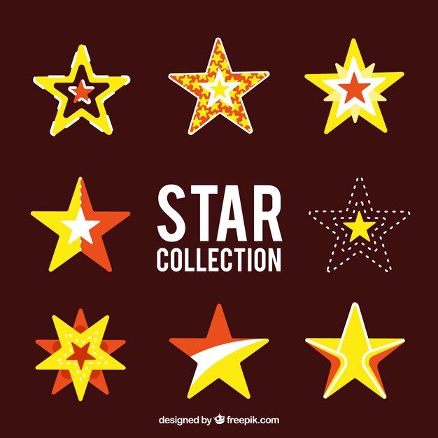 Collection of red and yellow stars