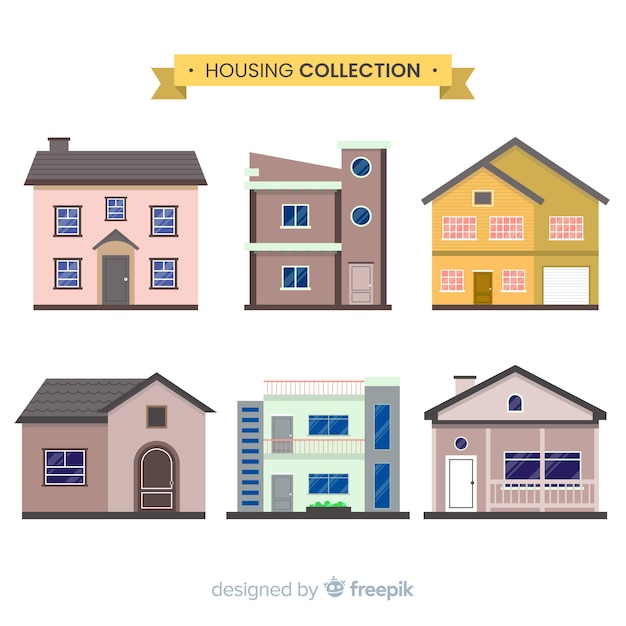 Free vector collection of residencial houses