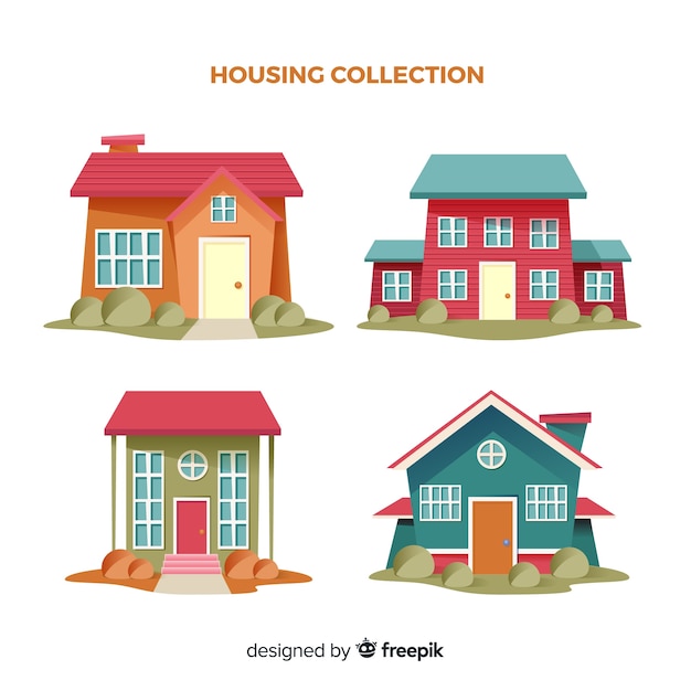 Free vector collection of residencial houses