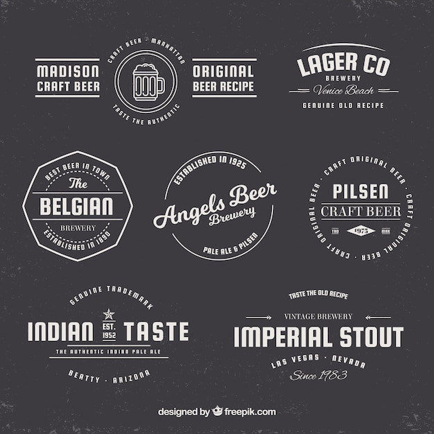 Free vector collection of retro beer badge