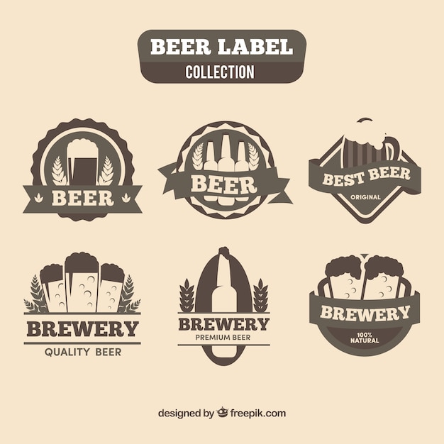 Free vector collection of retro beer stickers