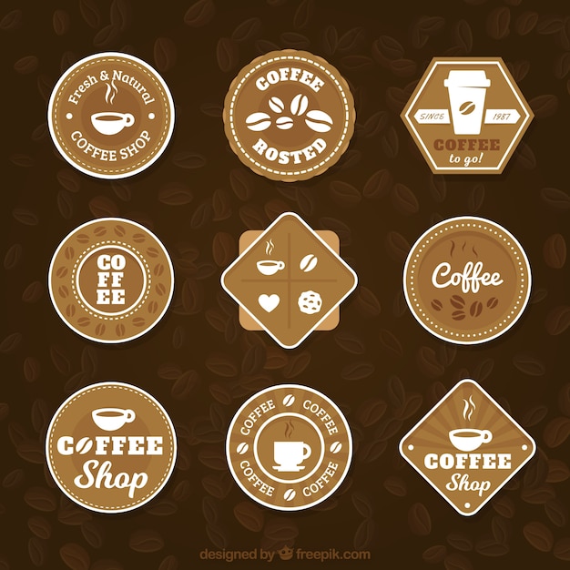 Free vector collection of retro cafeteria stickers