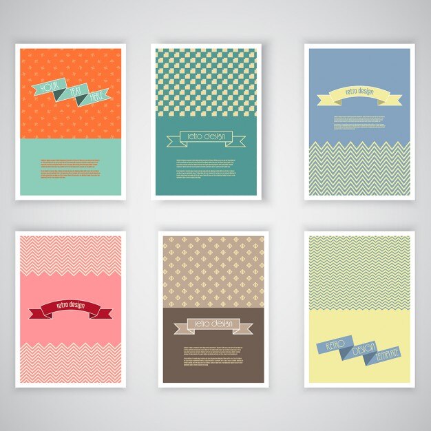Free Vector collection of retro card