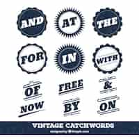 Free vector collection of retro catchwords label