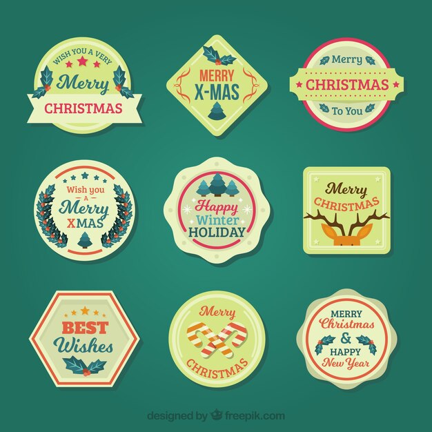 Collection of retro christmas badges