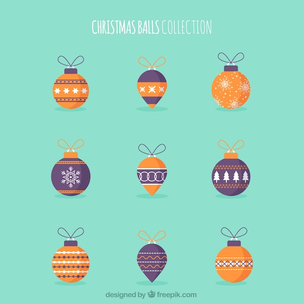 Free vector collection of retro christmas balls