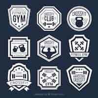 Free vector collection of retro crossfit stickers