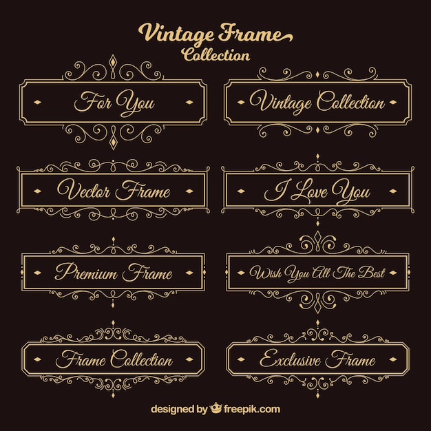 Free vector collection of retro frames for text