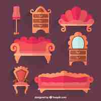 Free vector collection of retro furniture