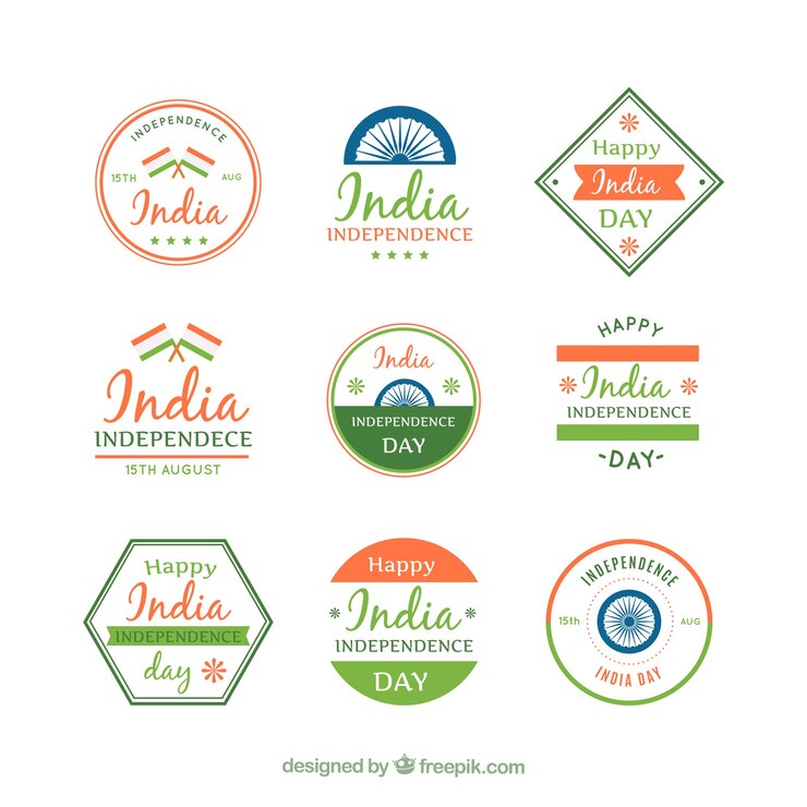 मुफ़्त वेक्टर collection of retro india sticker