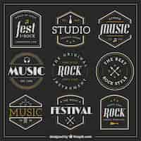 Free vector collection of retro music badges