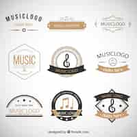 Free vector collection of retro music logos