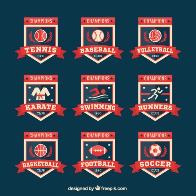 Free vector collection of retro sport badges