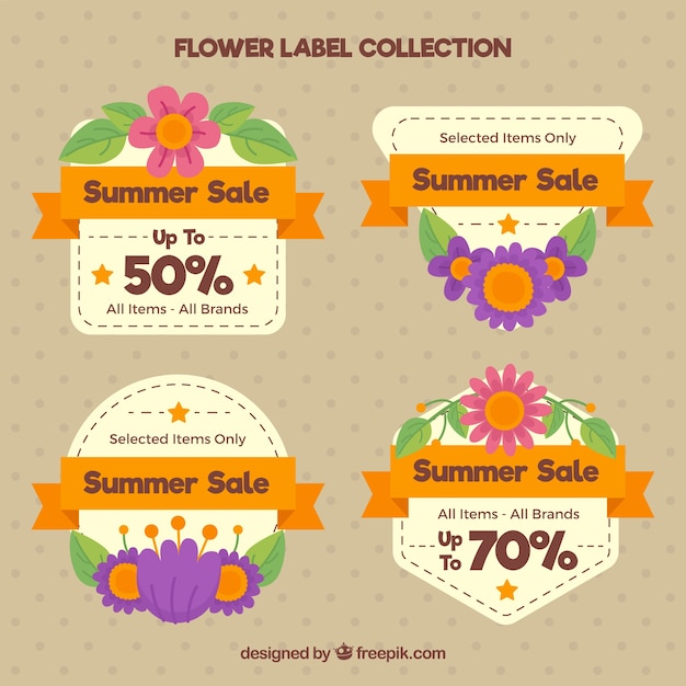 Collection of retro stickers for summer sales