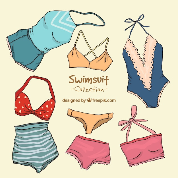 Free vector collection of retro swimsuit