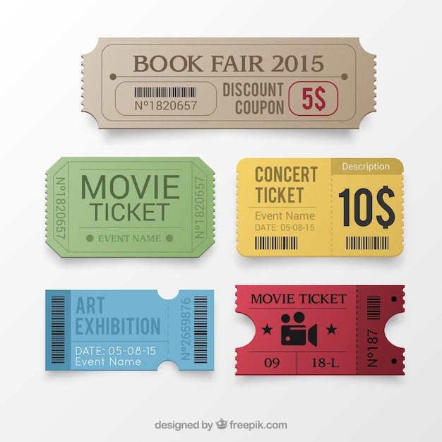 Free vector collection of retro tickets