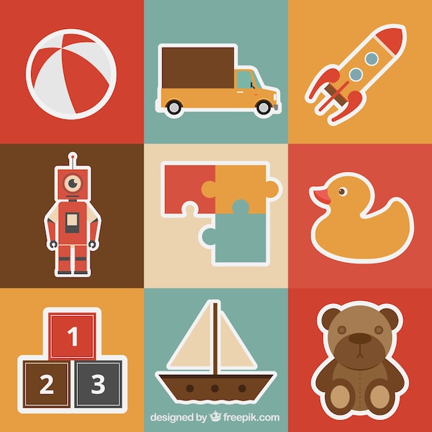 Free vector collection of retro toys