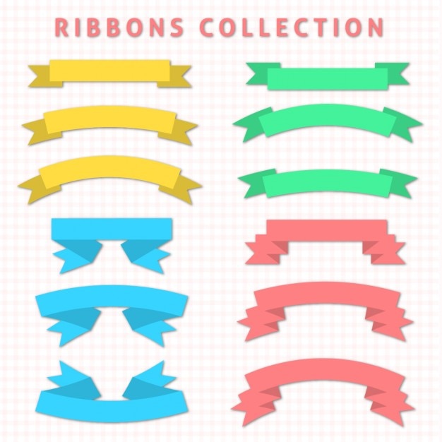 Free vector collection of ribbons with different colors