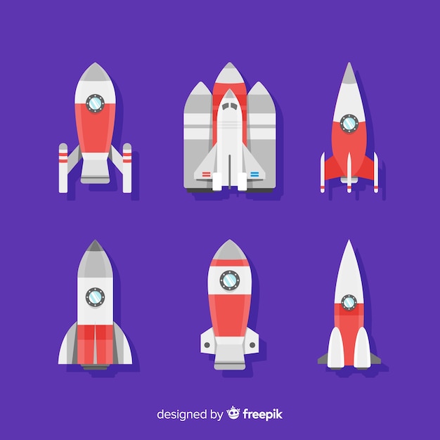 Free vector collection of rockets