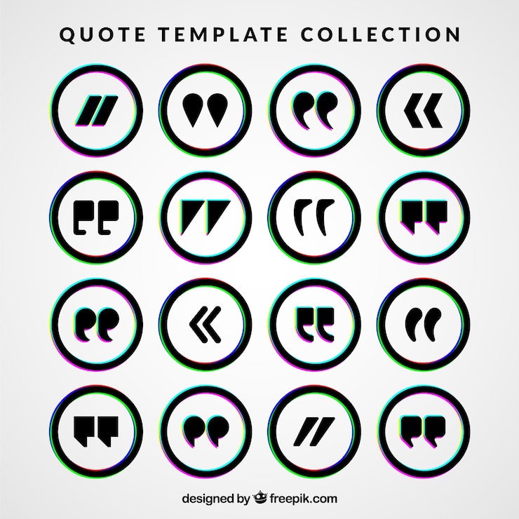 मुफ़्त वेक्टर collection of rounded quote template