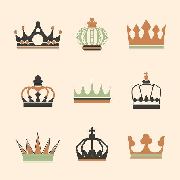 Free Vector collection of royal crown vectors