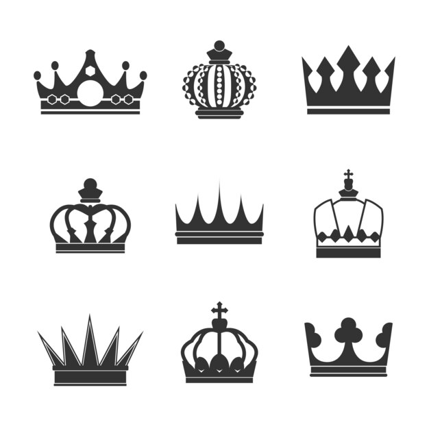 Collection of royal crown vectors