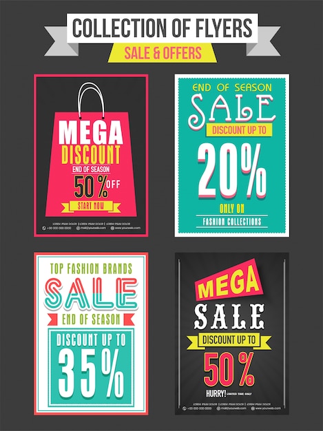 Free vector collection of sale and discount offer flyers, templates and banners design