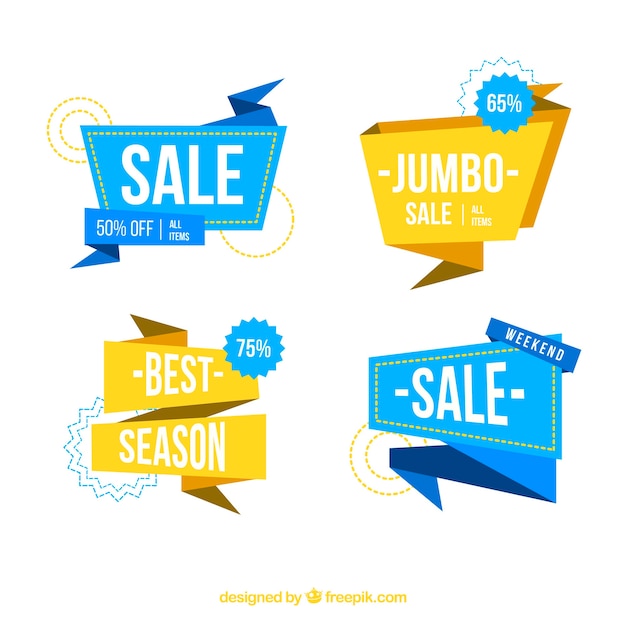 Collection of sale origami banner