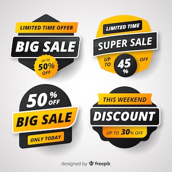 Collection of sales label flat style