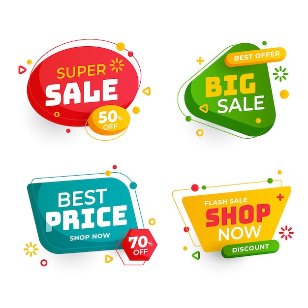 Free vector collection of sales promo badges