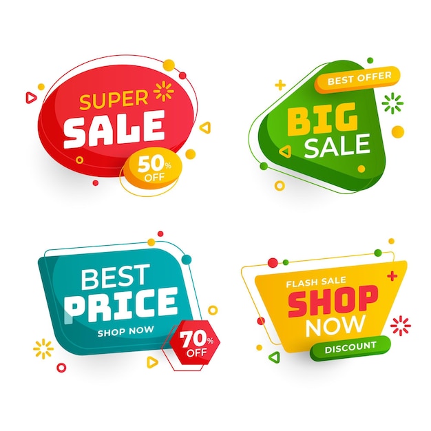 Collection of sales promo badges