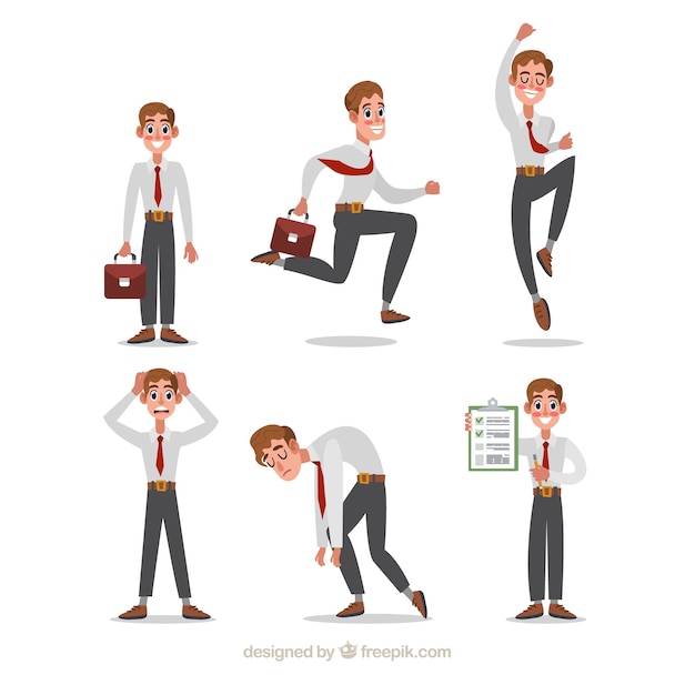 Free vector collection of salesman in different positions