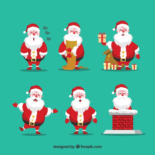 Free vector collection of santa claus character