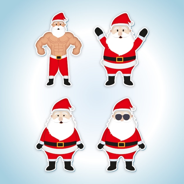 Free vector collection of santa clause