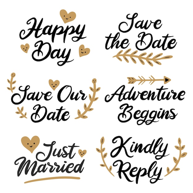 Free vector collection of save the date lettering