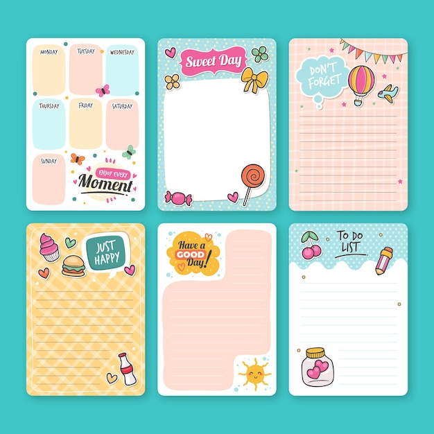 Collection of scrapbook notes and cards